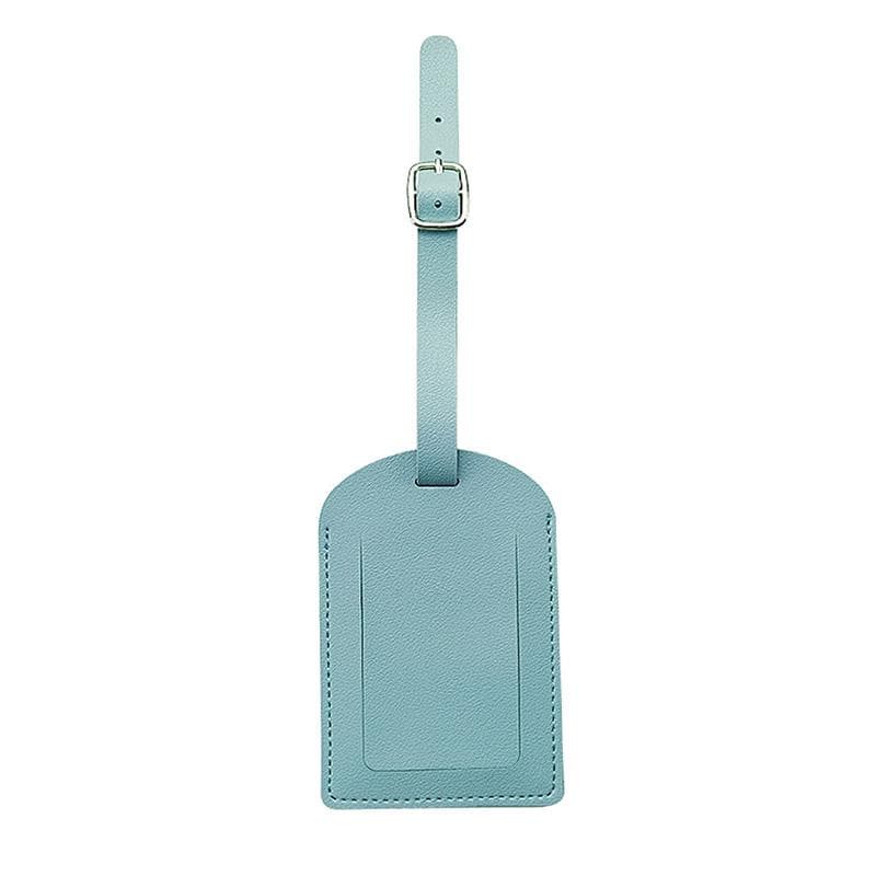 Portable Wedding Favor PU Leather Suitcase Travel Luggage Name Label Tag Baggage Bag Tag light blue
