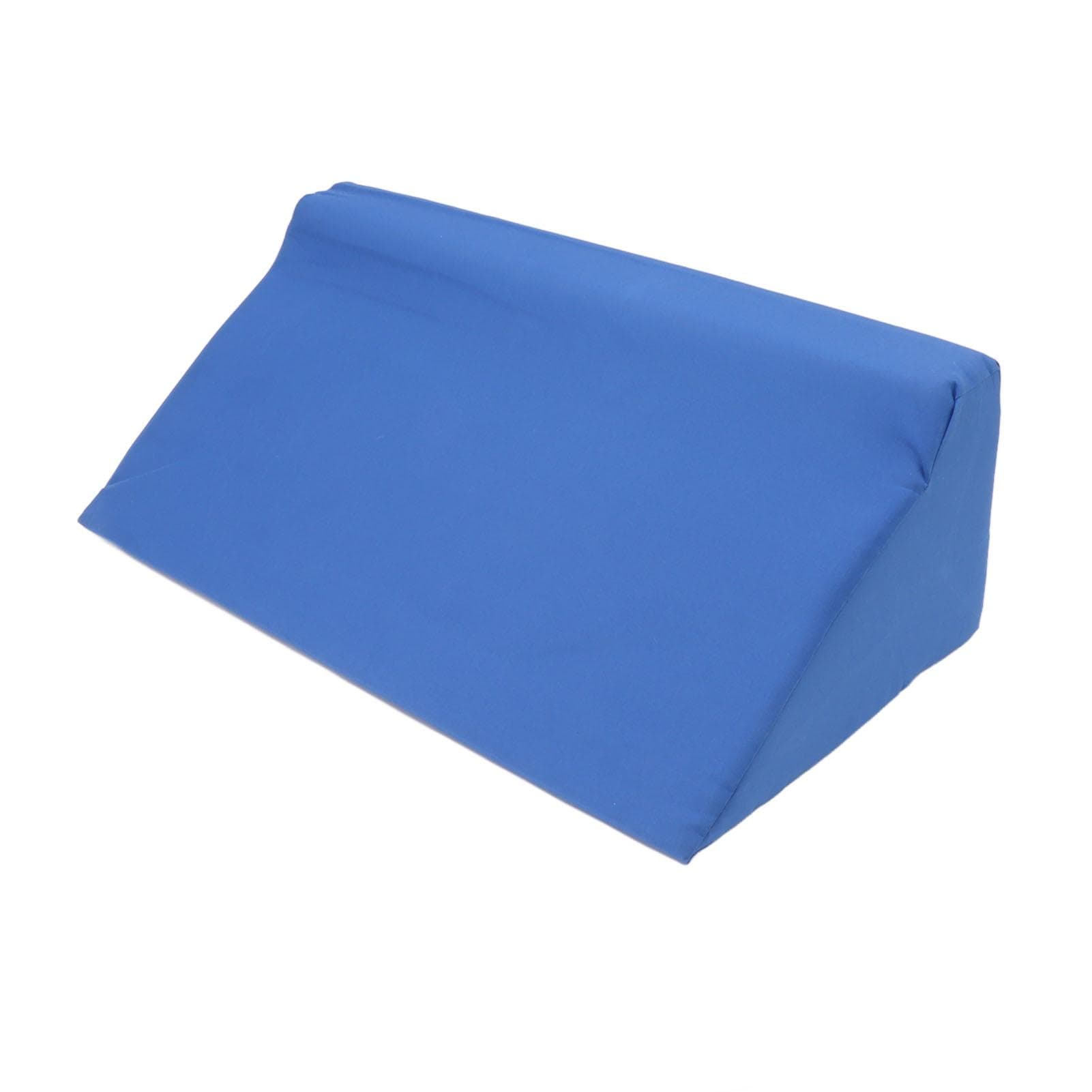 Blue Body Side Wedge Pillow with Hidden Zipper PU Leather Incline Side Wedge Pillow for Adults Side 60x25x20cm / 23.6x9.8x7.9in