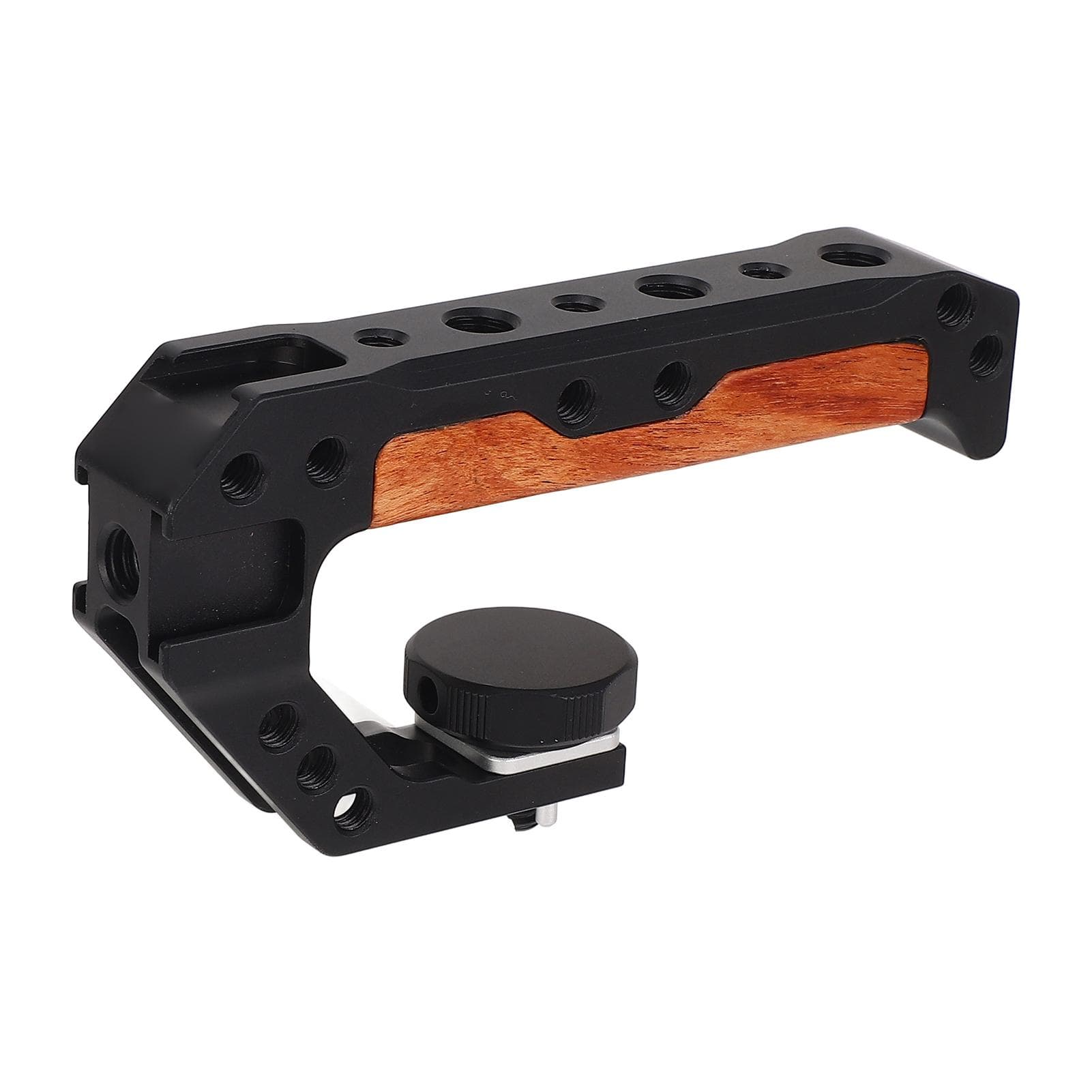 Locating Top Handle for DSLR Camera Cage Aluminum Wood Video Stabilizing Rig Handle Grip with 14