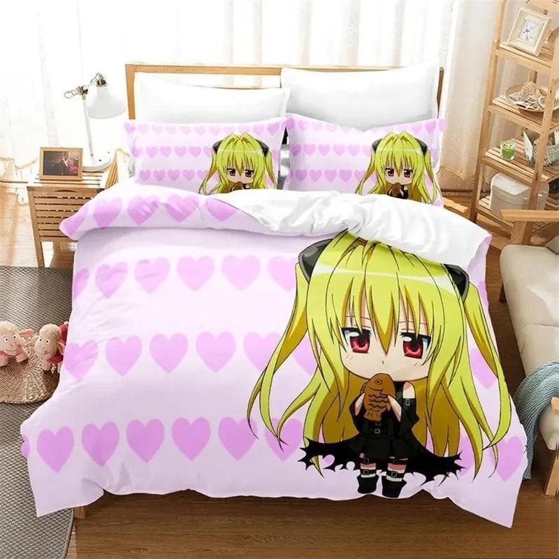 3D Print To Love Ru Darkness Bedding Set Boys Girls Twin Queen King Size Duvet Cover Pillowcase Bed boys Teen Adults 70x133cm 2pcs