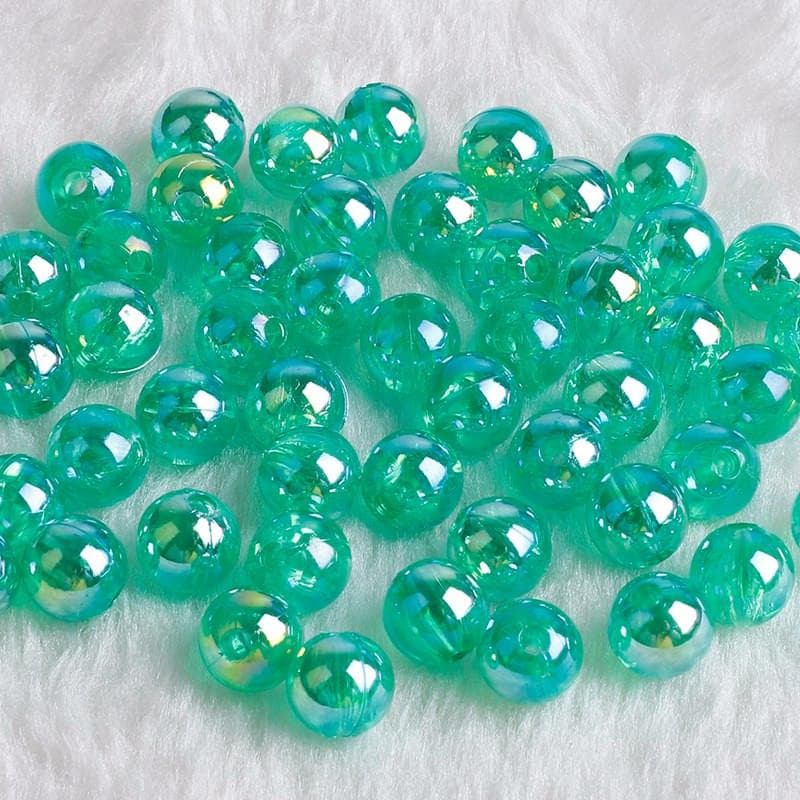 DIY Fashion Jewelry Accessory 6MM-12MM Acrylic Beads Round Shape 23 Colors Bracelet Department Spac 8mm 50pcs dark green