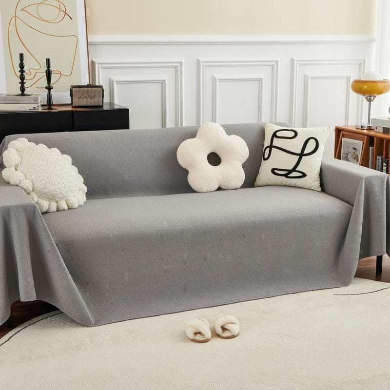 Teddy Velvet Sofa Towel Blanket Solid Color Non-slip Sofa Towel for Living Room Furniture Decor Tapestry Waterproof Couch Cover 90x90cm 1pcs