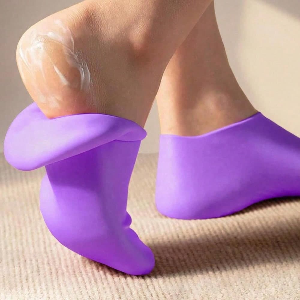 1 pair Silicone Gel Moisturizing Socks For Foot Care, Prevent Cracking,Remove Dead Skin,Protective And Elastic Foot Care Socks purple