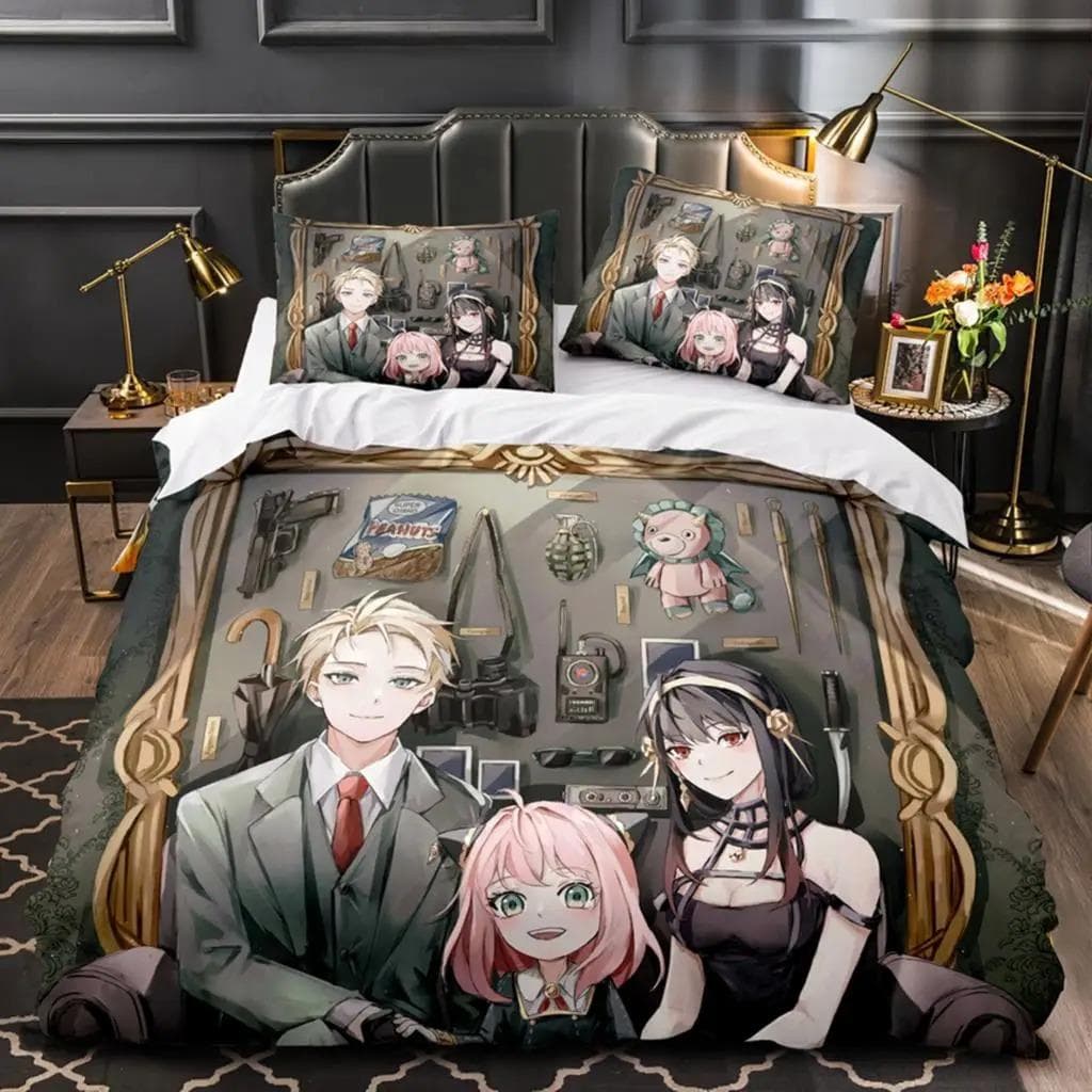 SPY×FAMILY Anime Comforter Bedding Sets Cartoon Duvet Cover Pillowcase Full Size Queen King Quilt Cover Single Double Bed 70x133cm 2pcs