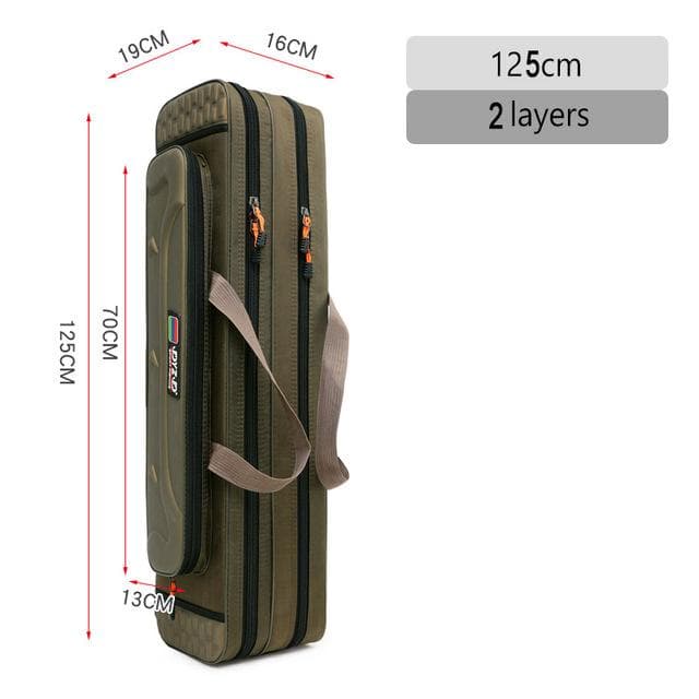 2/3/4 layer 80/90/100/120/125/130CM Fishing Bag Fishing Rod Reel Lure Pole Storage Bag Case Fishing Gear Tackle 2Layer125CM