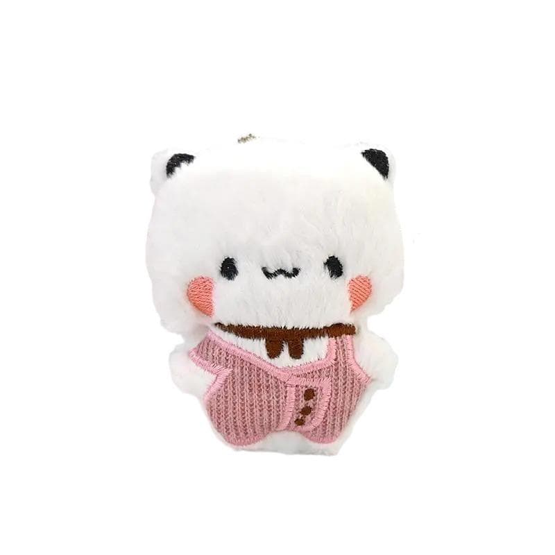 Bubu Dudu Plush Keychains Cute Overalls Panda Doll Kawaii Couple Bag Pendant Cartoon Animal Toy Cute Things Valentine's Day Gift