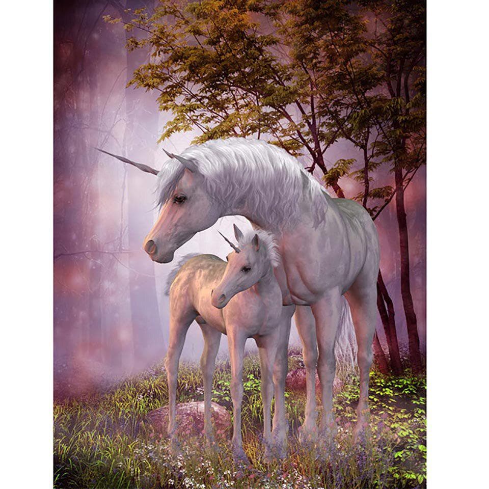 Diy 5D Diamond Home Decoration Embroidery Unicorn Animal Tree Painting Picture Cross Stitch 20X30CM