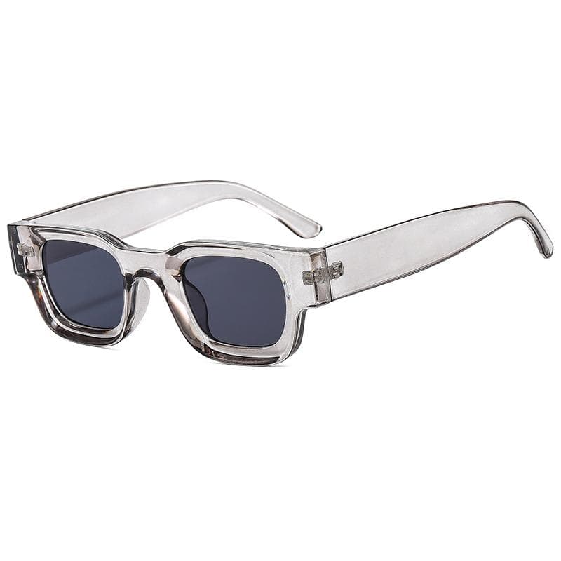 Retro Rectangle Sunglasses UV400 Protective Cycling Glasses for Women Men Classic Black Punk Shades Fashion Brand