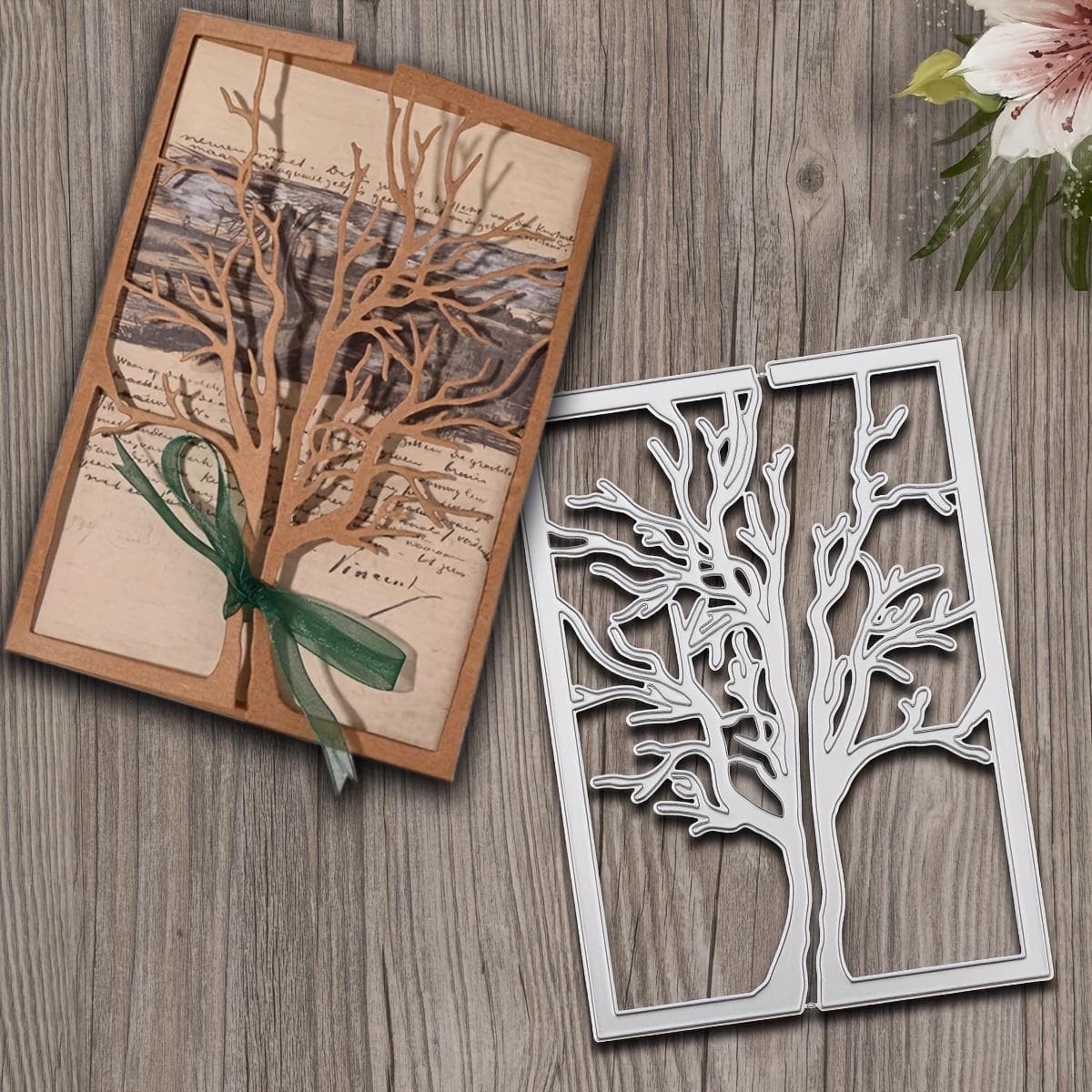 Tree Background Frame Metal Cutting Dies Stencils DIY Embossing Scrapbooking Decorative Paper Card Craft Photo Album Dies dies