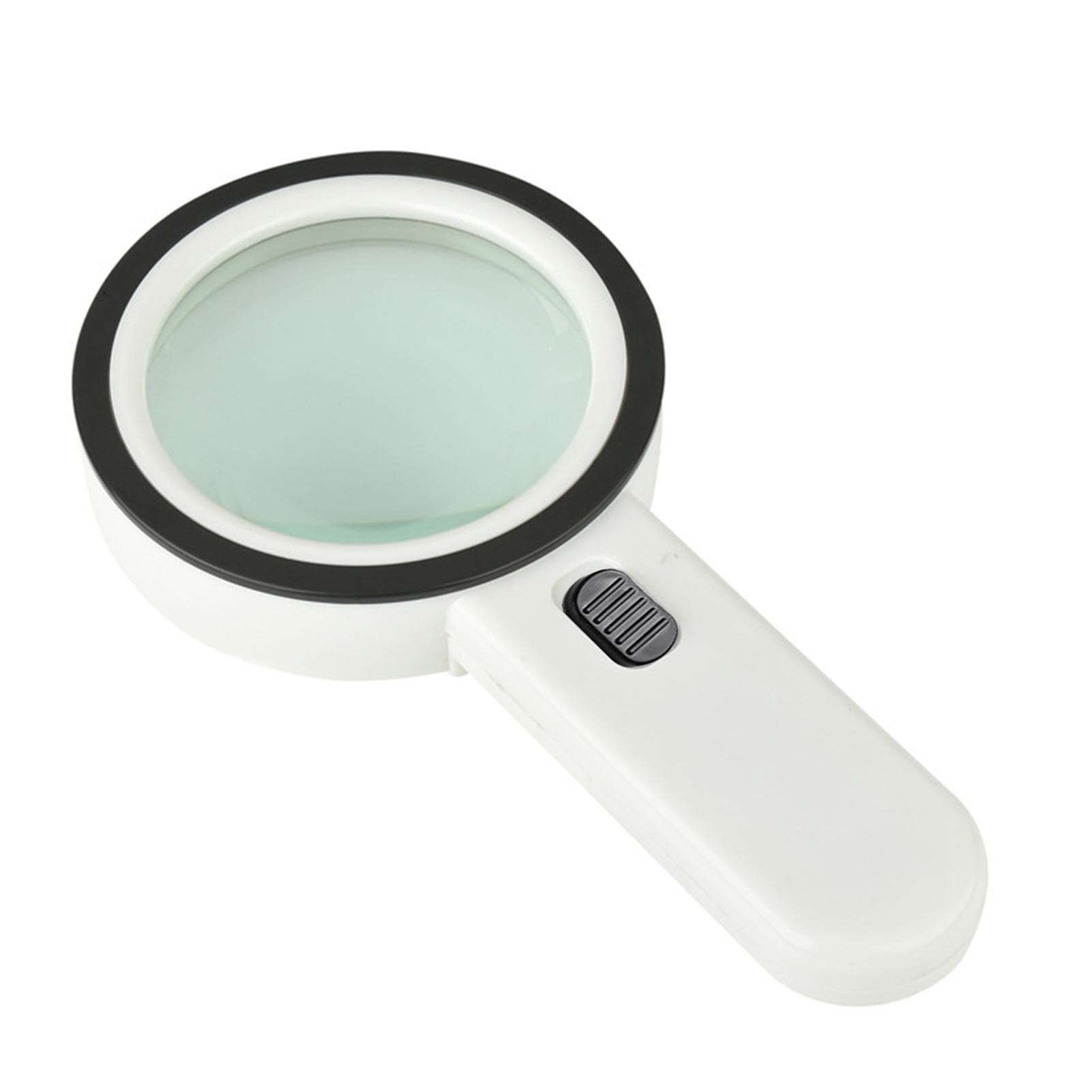 30X Handheld Magnifier High Definition with 12X Lights Lamp High Power for Map Reading Jewelry Classic Version white