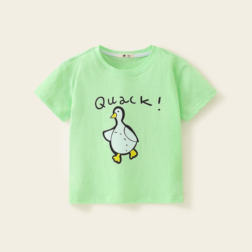 Summer New Children's Clothing Girls' Short-Sleeved Cartoon T-shirt Children's round Neck Bottoming Shirt Baby's Top Trendy 140cm