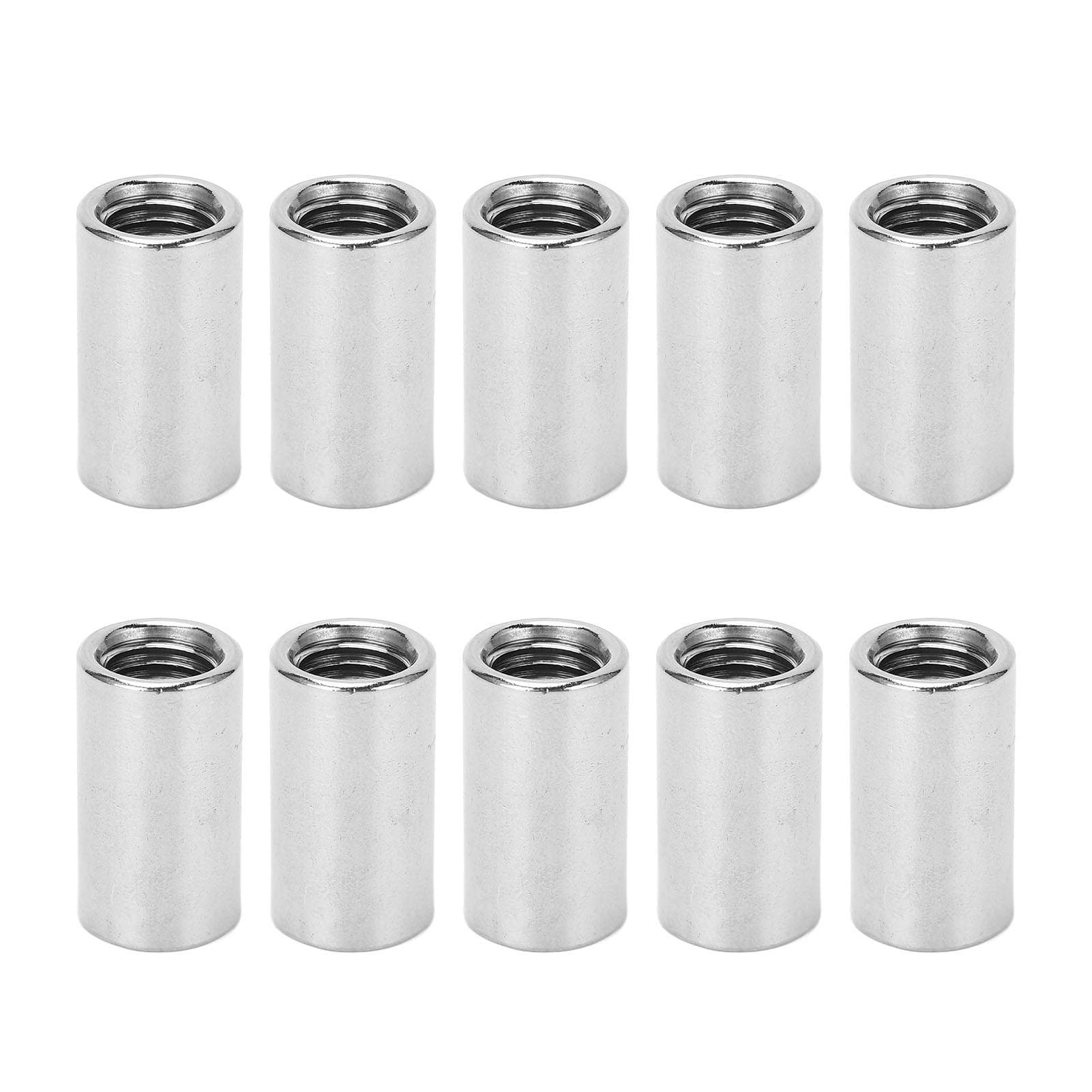10Pcs Round Coupling Nut Stainless Steel Female Thread M10 Connector Nut Kit for Maintenance