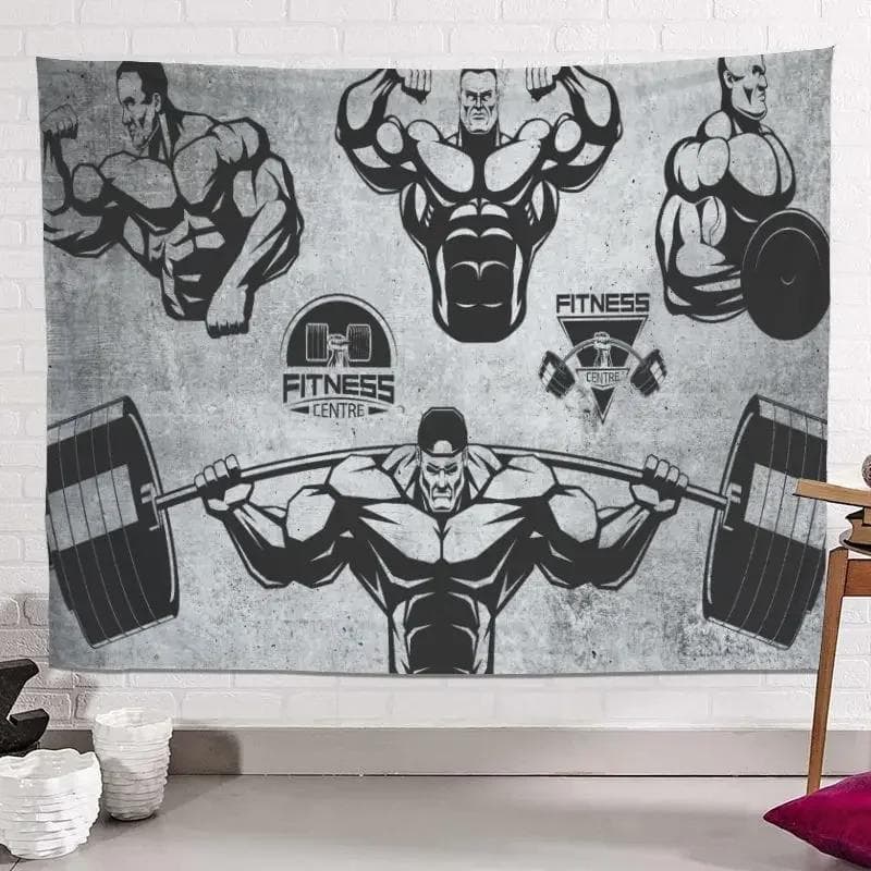 Fitness tapestry gym background cloth fitness hanging cloth macho animal muscle pattern 150x130cm