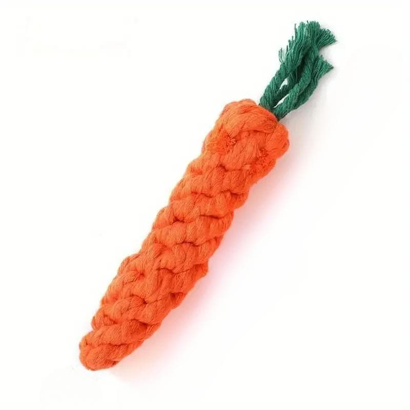 Dog Toy Carrot Knot Rope Ball, Cotton Rope Dumbbell for Puppy, Teeth Cleaning, Durable Bite Resistant Pet Supplies orange
