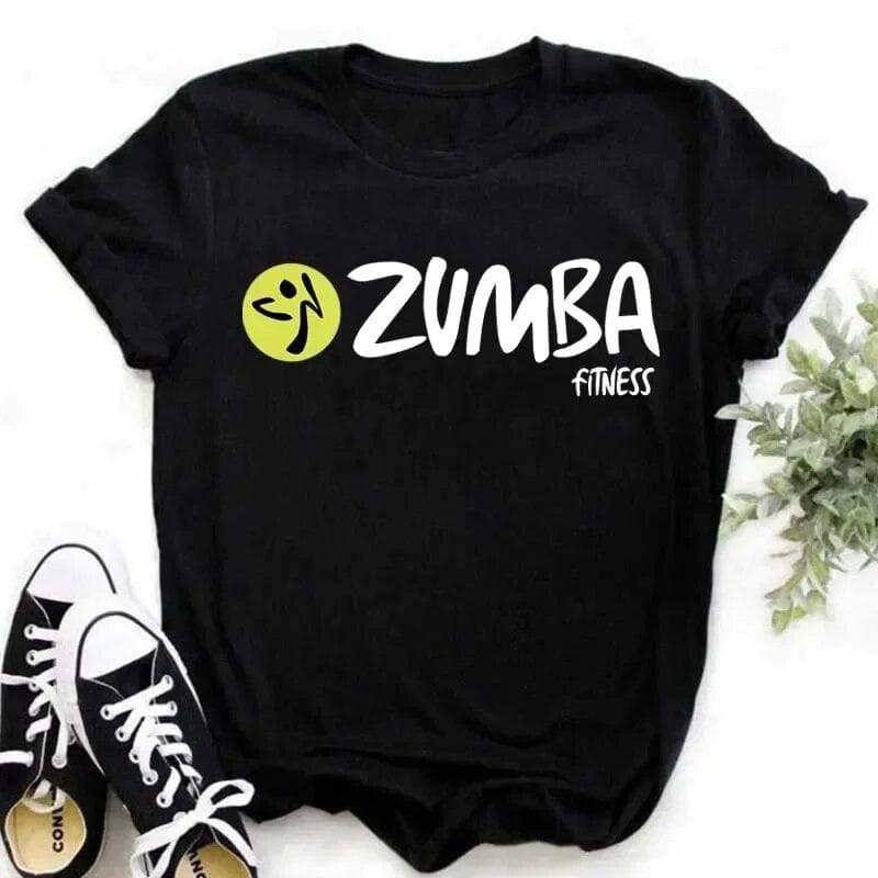 Zumba Graphic Tshirt Women's Clothing Fitness Dance Letter Printed Tees Summer Shirt Sport Gymnastics Femme Fashion T-Shirt Tops XL