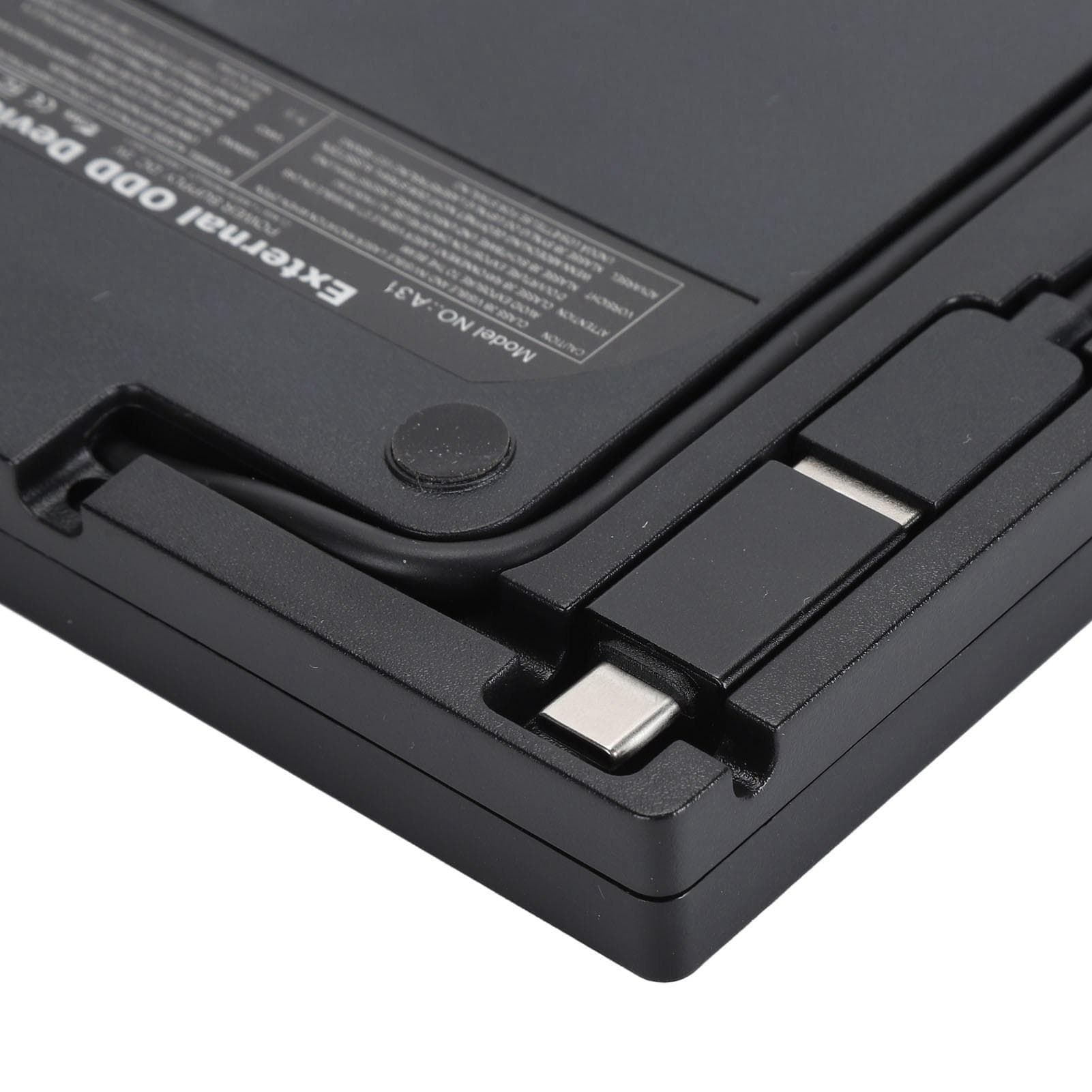 External CD DVD Drive for Laptop with USB 3.0 Type C Ports Ultra Thin Portable DVD CD Rewriter