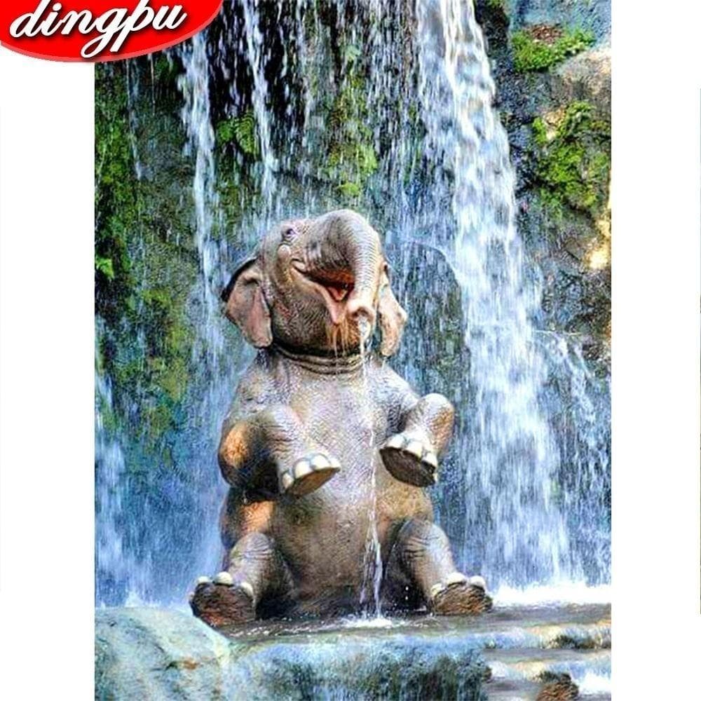 5D DIY Diamond Painting Full Round Drill Elephant Diamond Embroidery 20X30CM