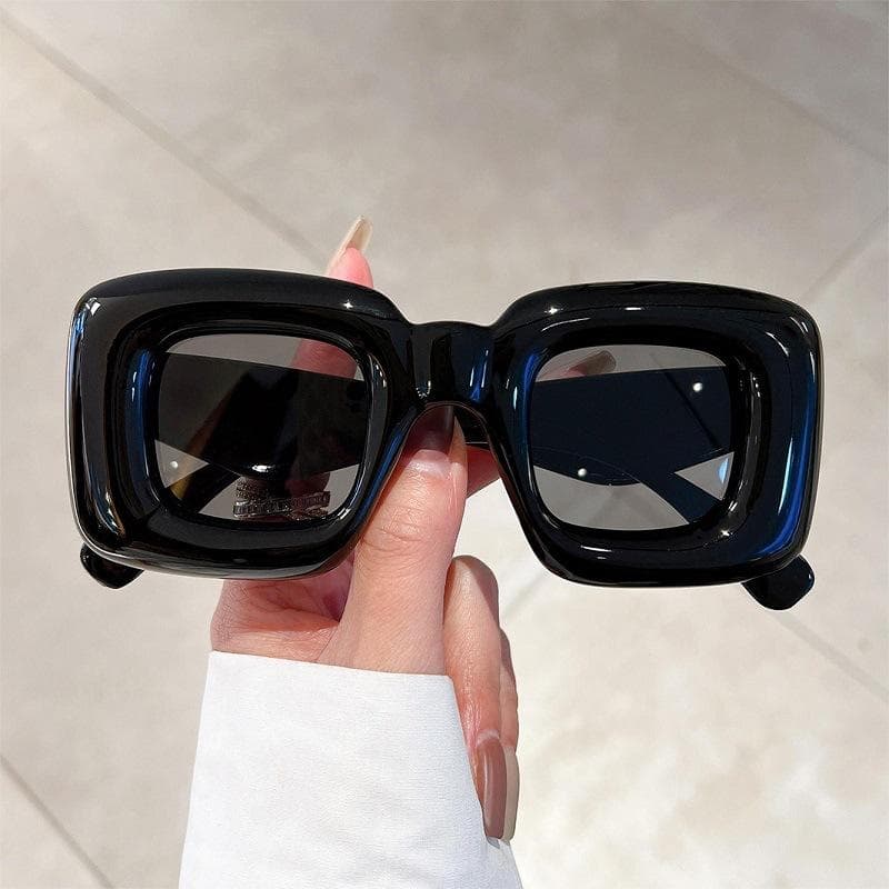 New Women Square Sunglasses UV400 Funny Rectangle Sun Glasses Fashion Street Personality Gafas De Sol As shown in the figu