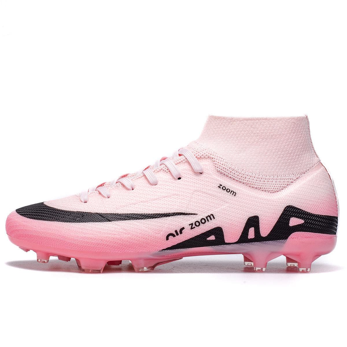 Seamless fly-woven football shoes high broken nails lawn spikes girl student training 38