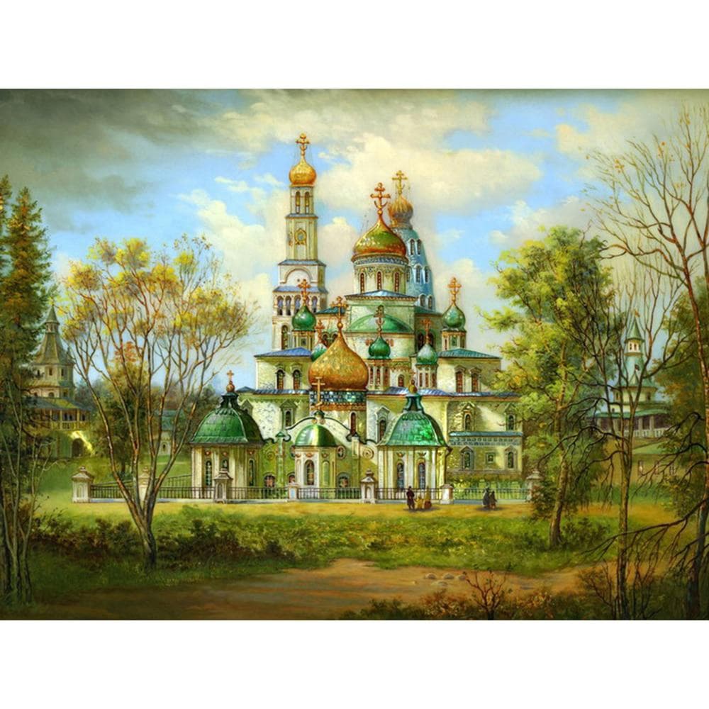 5D DIY Diamond Painting Scenery Religion Embroidery Landscape Orthodox Christianity Church Painting 20X30CM