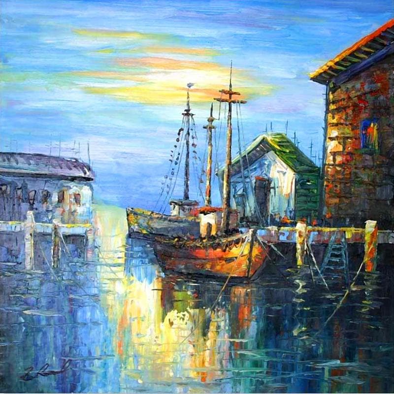 Diamond Painting Scenery Harbour Night Needlework Diamond Embroidery Craft Accessories Rhinestones 30x30CM