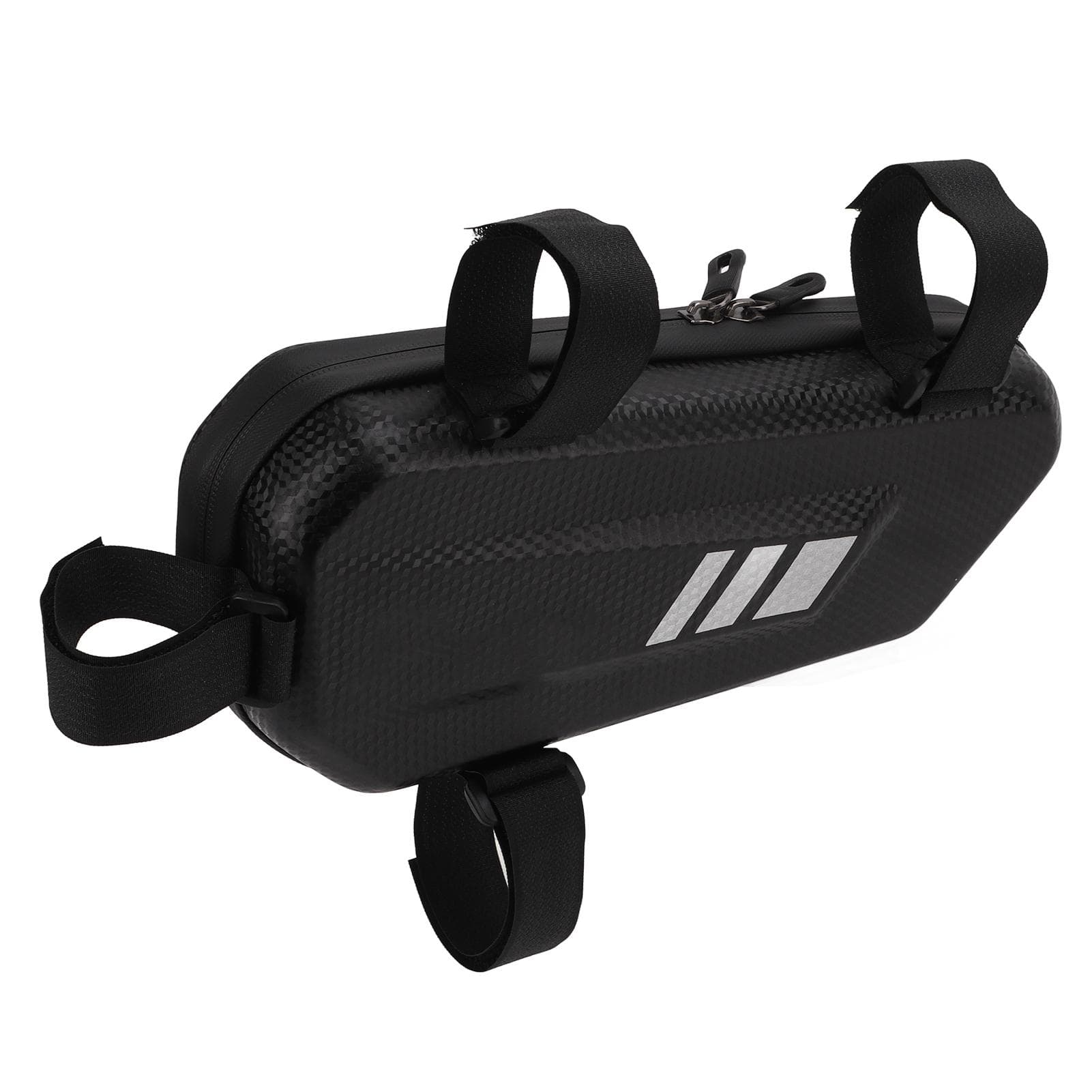 Motorcycle Saddlebag Hard Shell Side Hanging Bag PU Leather for Left Rack Frame Black