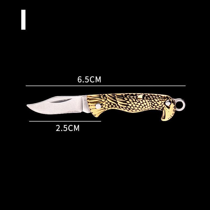 1PC Brass Miniature Keychain Folding Knife Mini Tool Pocket Knife Stainless Steel I
