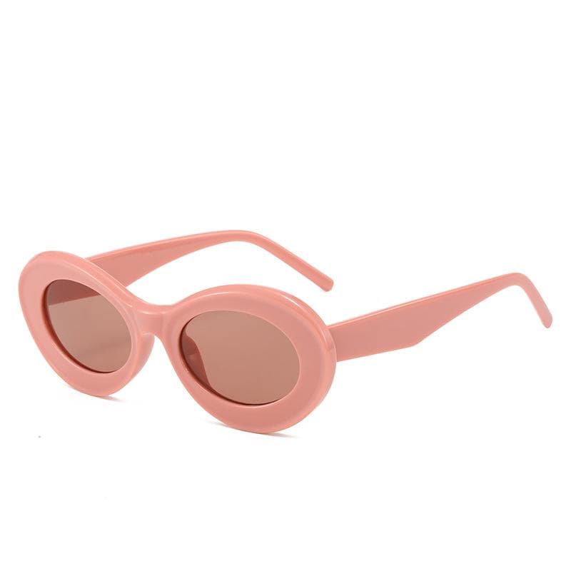 Y2K Vintage Oval Sunglasses Women Men Luxury Designer Steampunk Pink Hip Hop Eyewear Trendy Fashion Sun Glasses