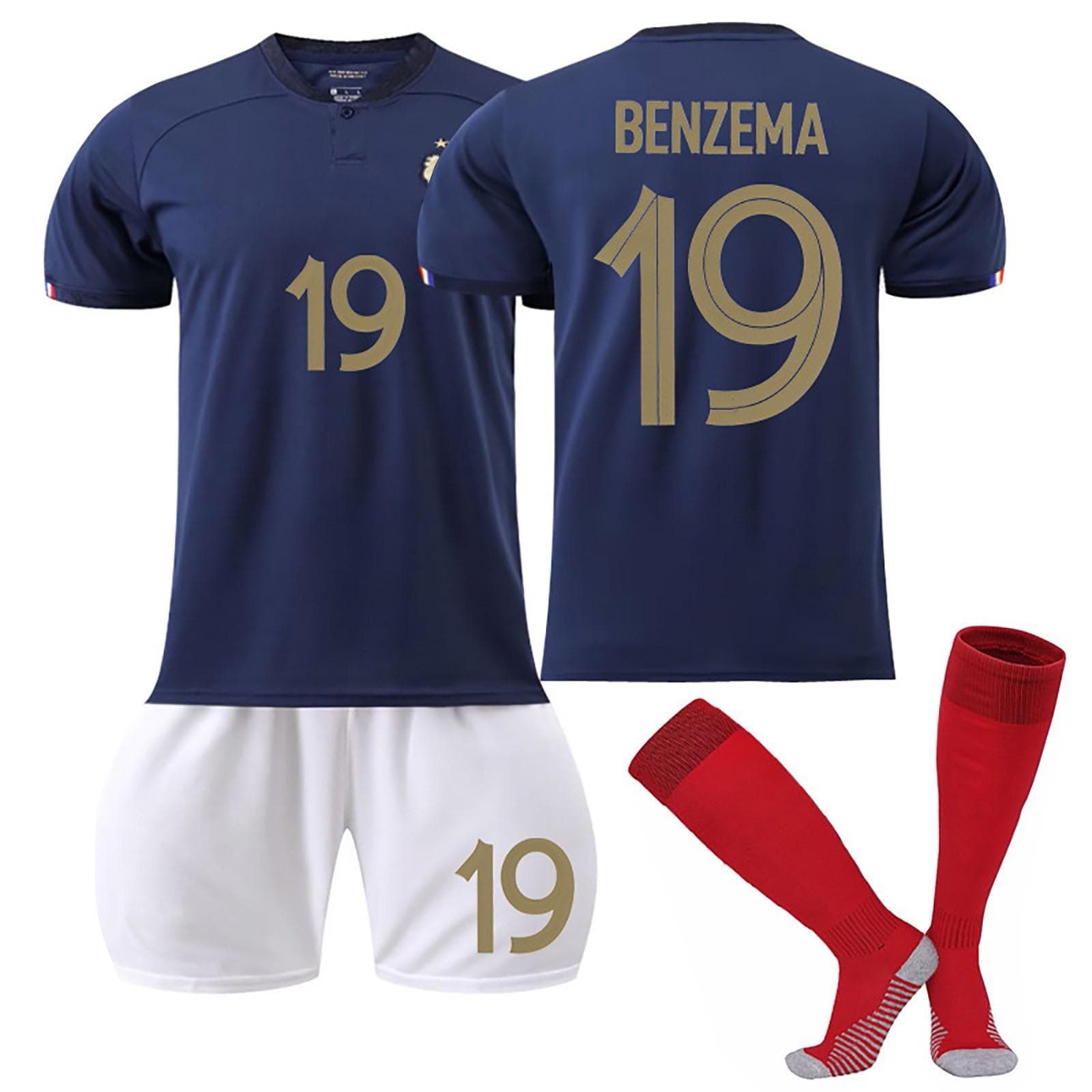22/23 France Home Football Jerseys Shorts Socks Set New Season Shorts Socks Adult Sizes Outfits L gold