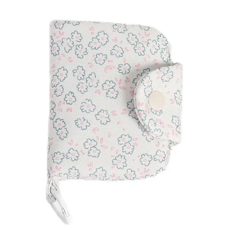 1 Pc Cute Student Coin Purse Card Holder Floral Printed Fashion Wallet Card Holder For Girls Portable Cute Small Storage Bag