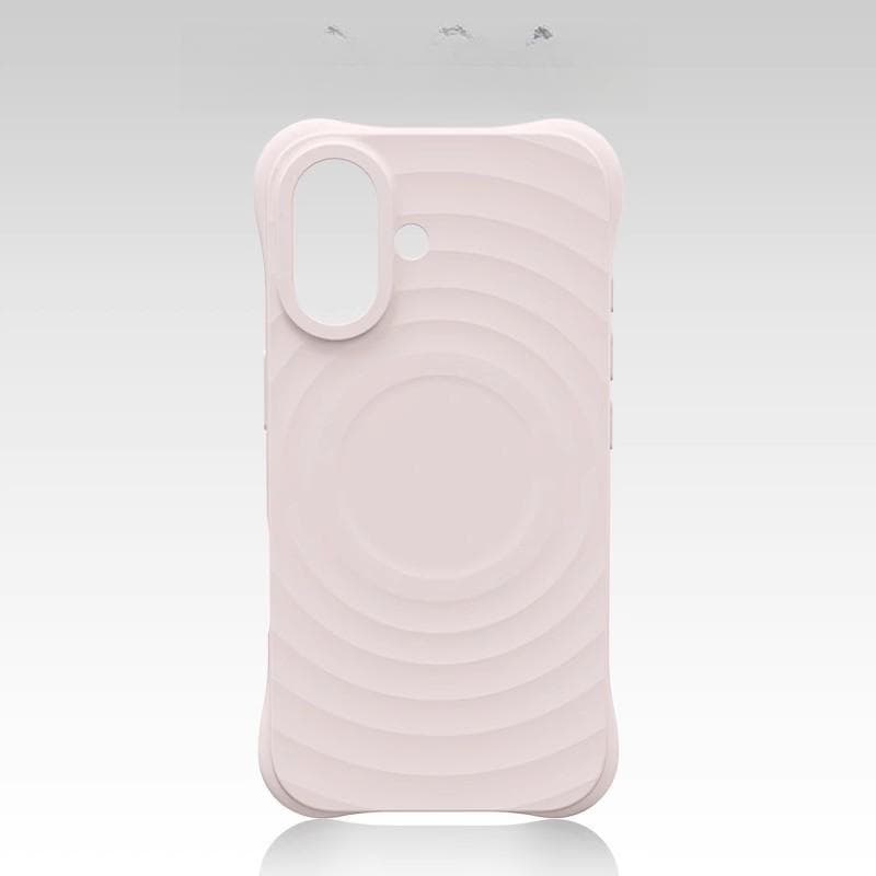 Applicable To IPhone 16 Mobile Phone Case Wave Ray Liquid Apple 15 Magnetic Charging 14pro Four Corner Anti-fall Protection Case iPhone13proMax pink