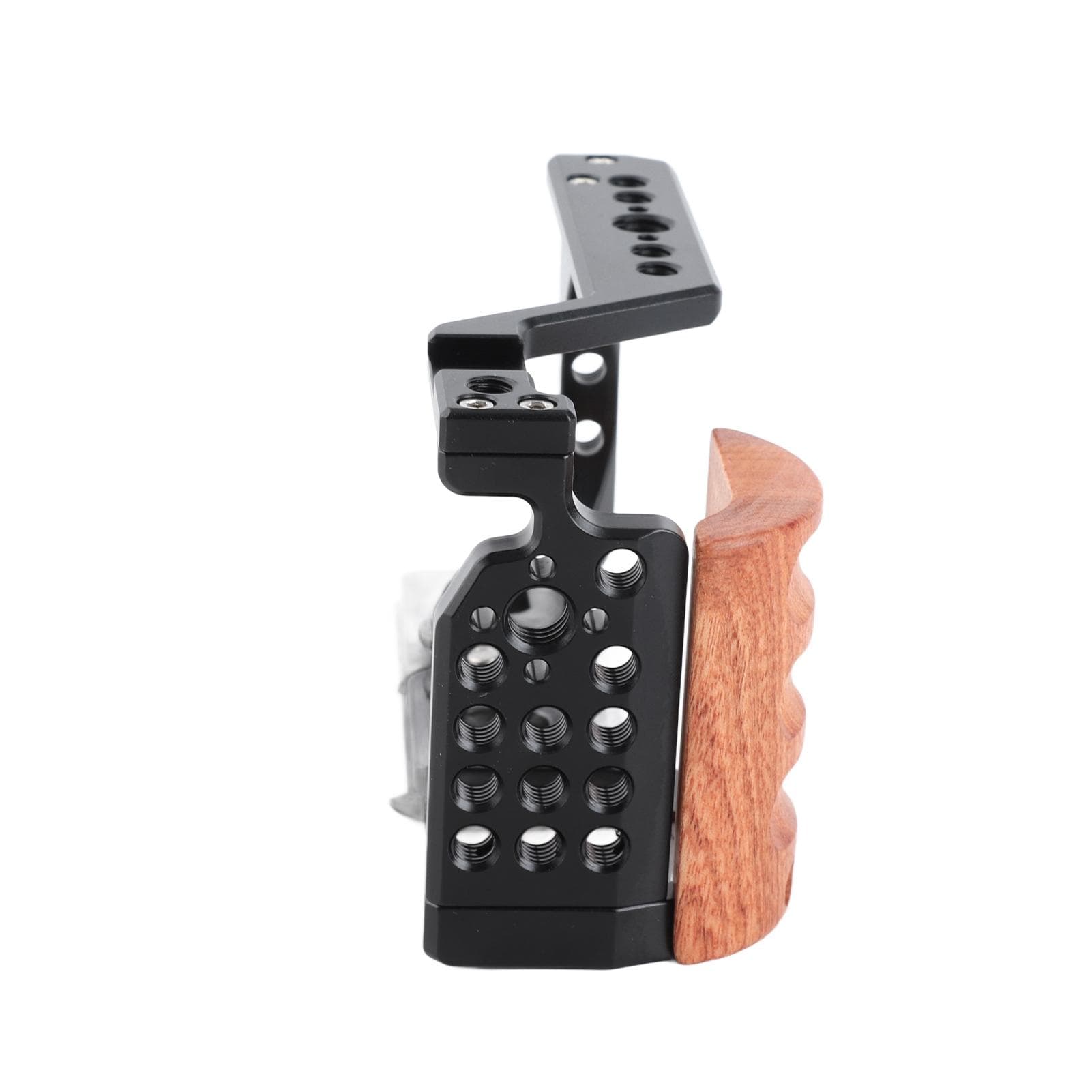 Camera Cage Video Shooting Cage Rig Aluminum Alloy Protective Casing with Wooden Handle for ZV‑E10