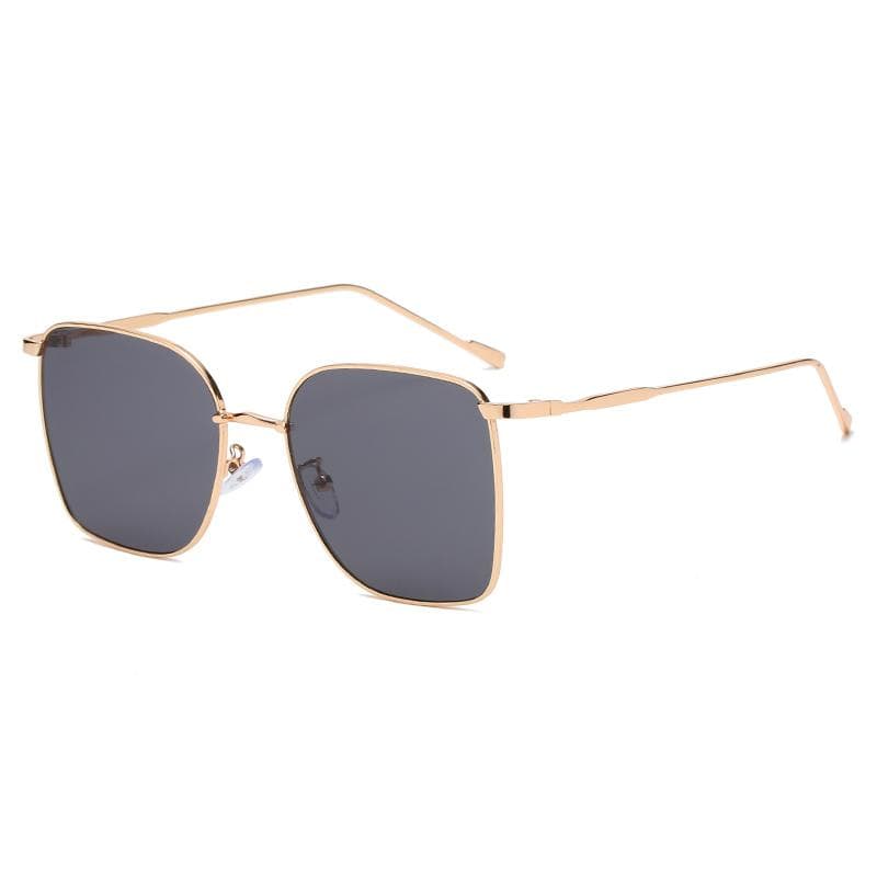Fashion Sunglasses Women Vintage Retro Square Thin Shadow Sun Glasses Metal Luxury Designer Large Black Shades UV400 show as picture