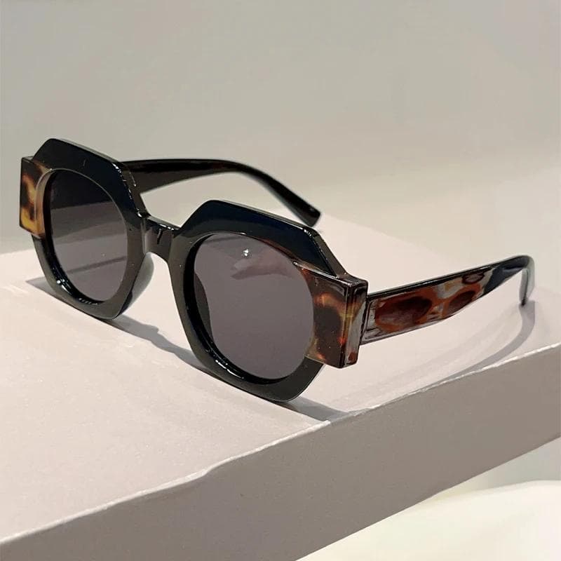 KAMMPT Polygon Sunglasses Men Women Gradient Candy Color Trendy Fashion Sun Glasses Brand Design Shades without case