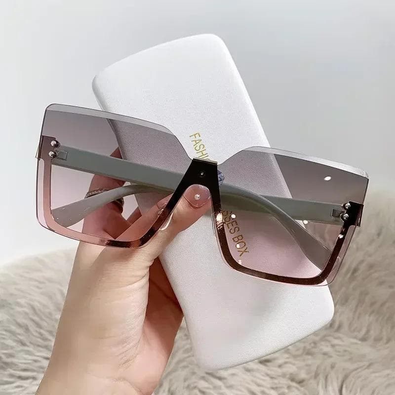 Classic Rimless Square Sunglasses Women Men Designer Gradient Mirror UV Protection Sun Glasses Unisex Fashion Other