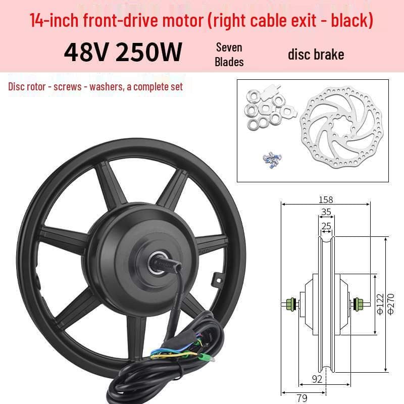 14 Folding Electric Bicycle Motor 36V/48V 350W-500W Front/Rear Drive High-Speed Hub