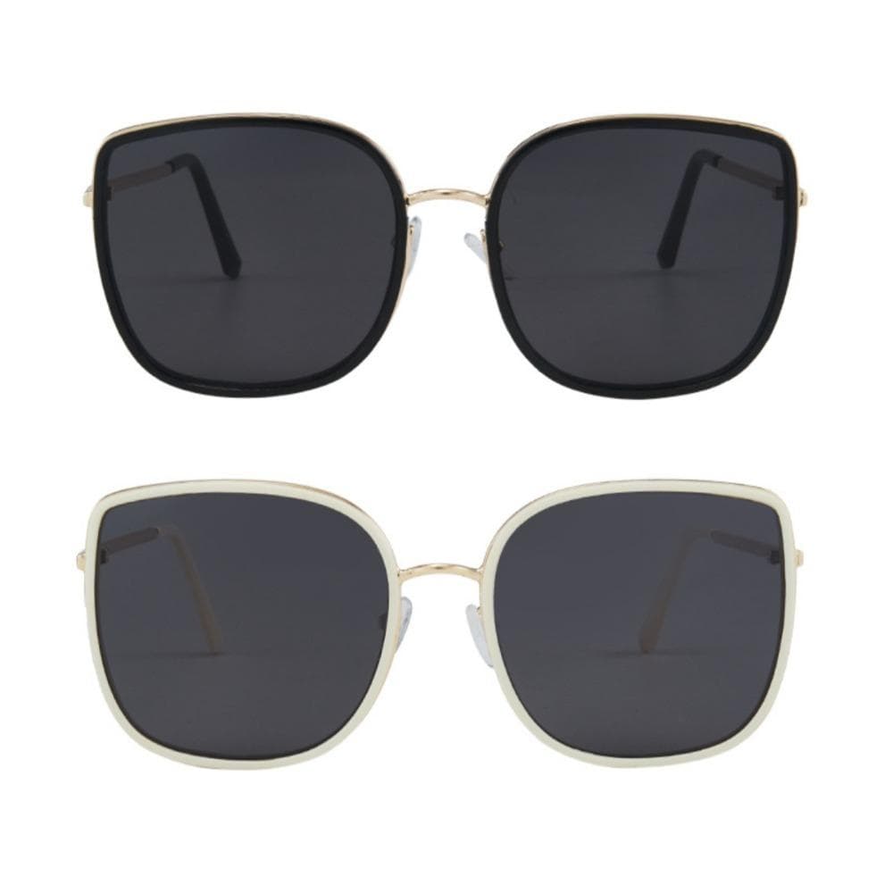 2PCS Men Fashion Glasses Metal Frame UV400 Protection Sunglasses Stylish Ins Shades for Men