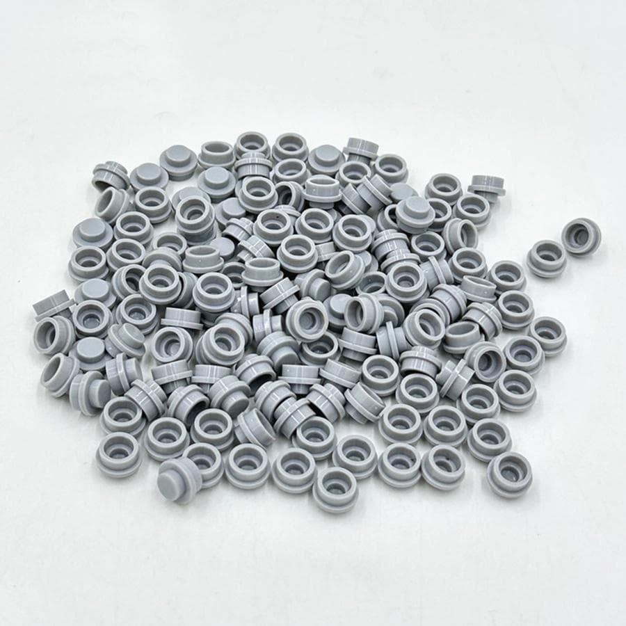200pcs DIY Building Blocks 1x1 Round Plate Pixel Art Kit Brick Bulk Compatible 4073 Anime Figure Enlighten Gift for Children light gray