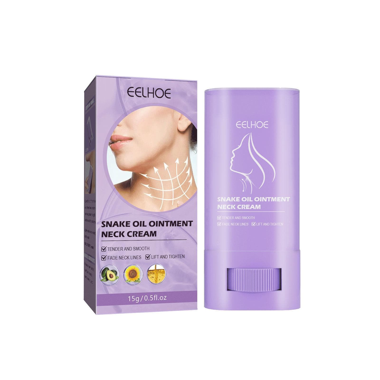 EELHOE Natural Snake Oil Neck Firming Cream Wrinkles Remover Skin Rejuvenation Moisturizing Anti Aging Whitening Neck Cream Skin Care 15g