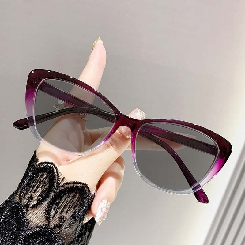 Retro Cat-Eye Small-Frame Myopia Glasses UV Protection Gradient-Tinted Frames Women INS Style Shades Eyewear Men Goggles -1.5