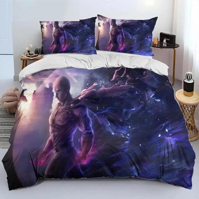 Anime One-Punch Man Saitama Bedding Sets exquisite bed supplies set duvet cover bed comforter set luxury birthday gift 135x200cm 2pcs