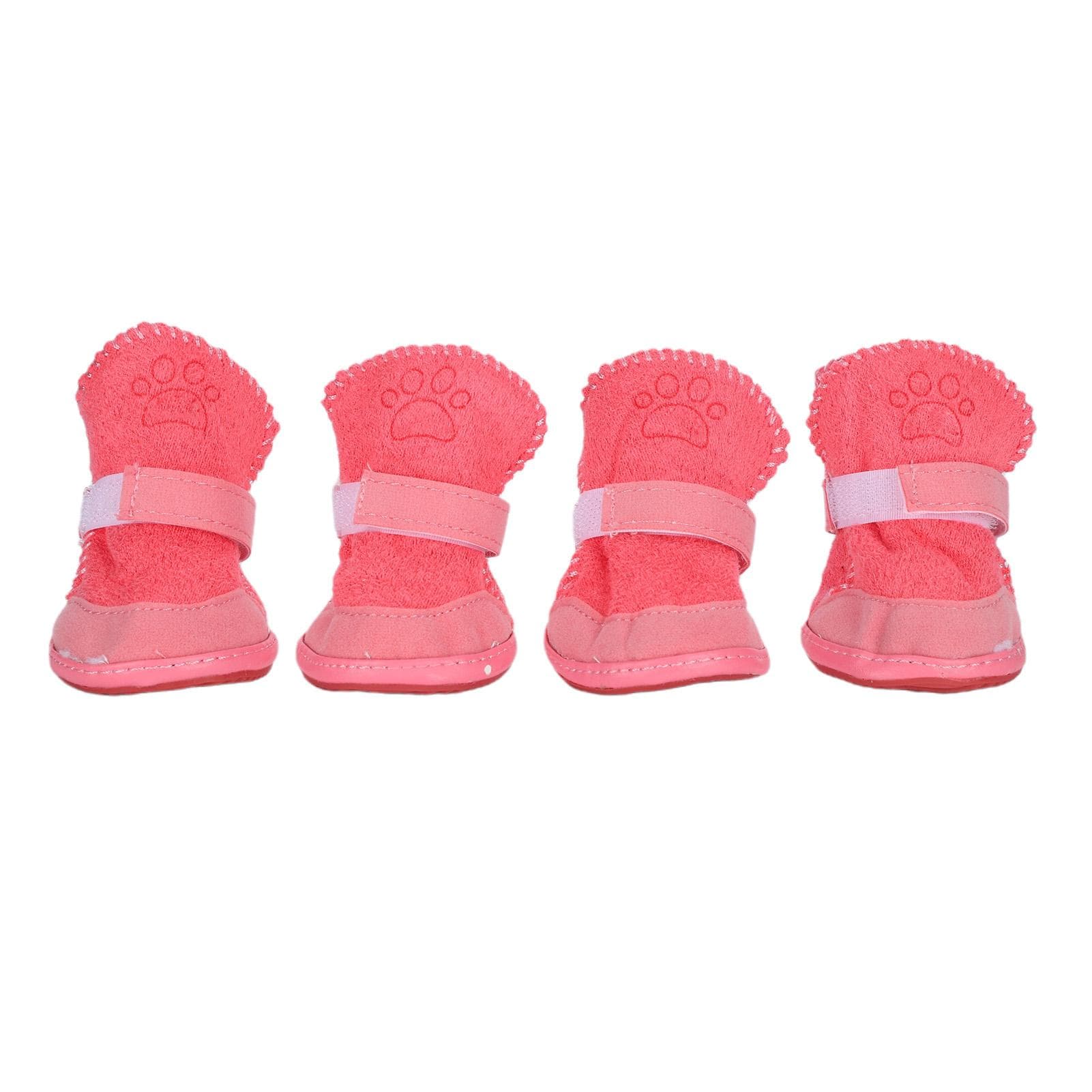 Outdoor Pet Shoes Winter Warm Dog Paw Protector AntiSlip Dog Boots with Hook Loop Closure(Pink NO. 3 Size pink