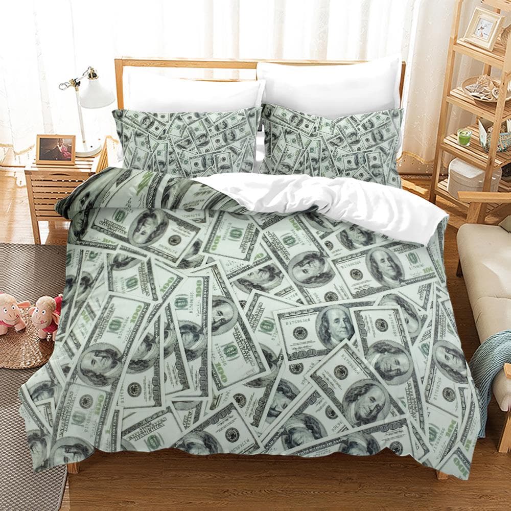 Dollars Bedding Set 3D Print Banknotes Duvet Cover Home Textiles Single Twin Full King Size With Pillowcases Dropshipping 150x200cm 3pcs