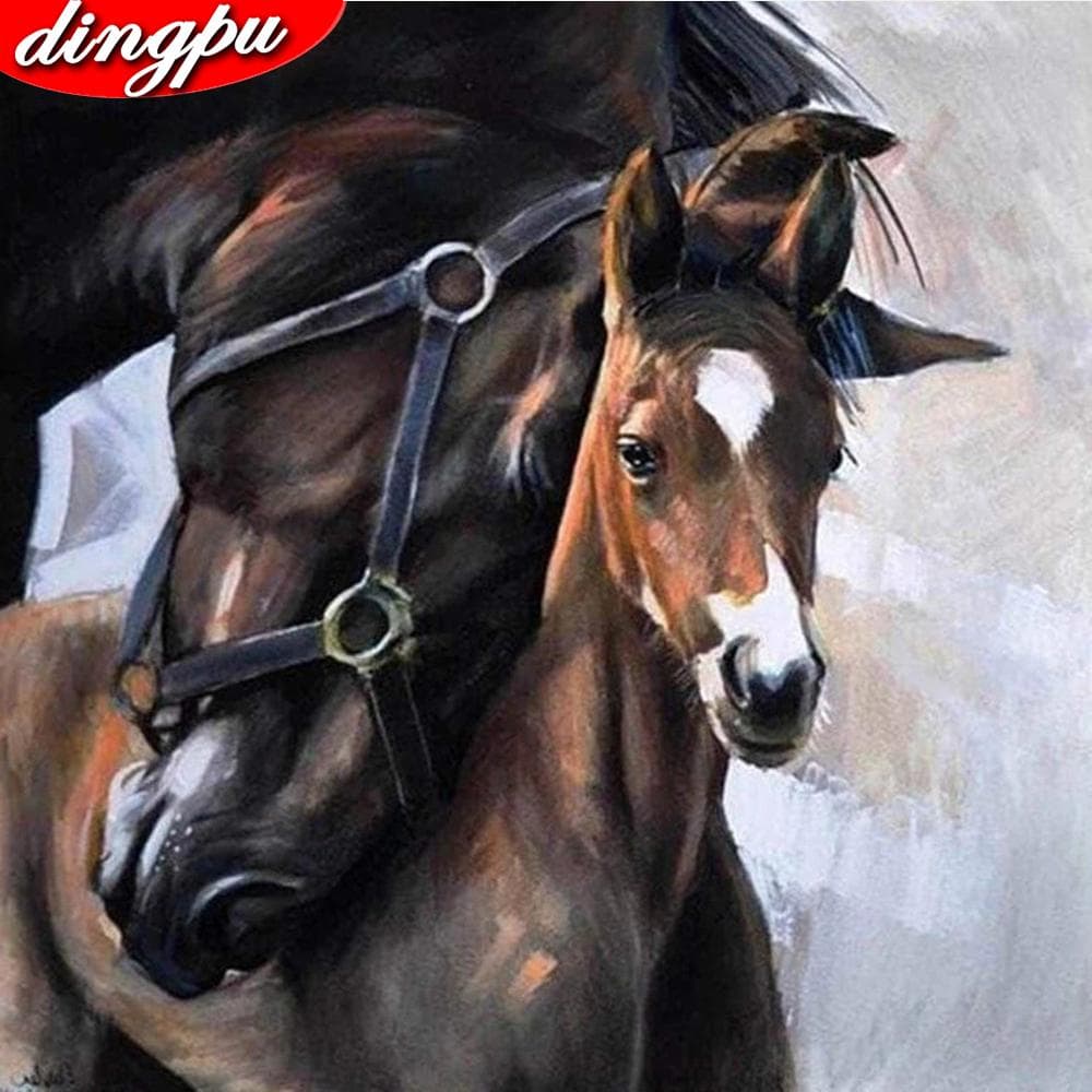 Animal Diamond Painting Horse Cross Stitch Full Square Drill Diamond Embroidery 30x30CM