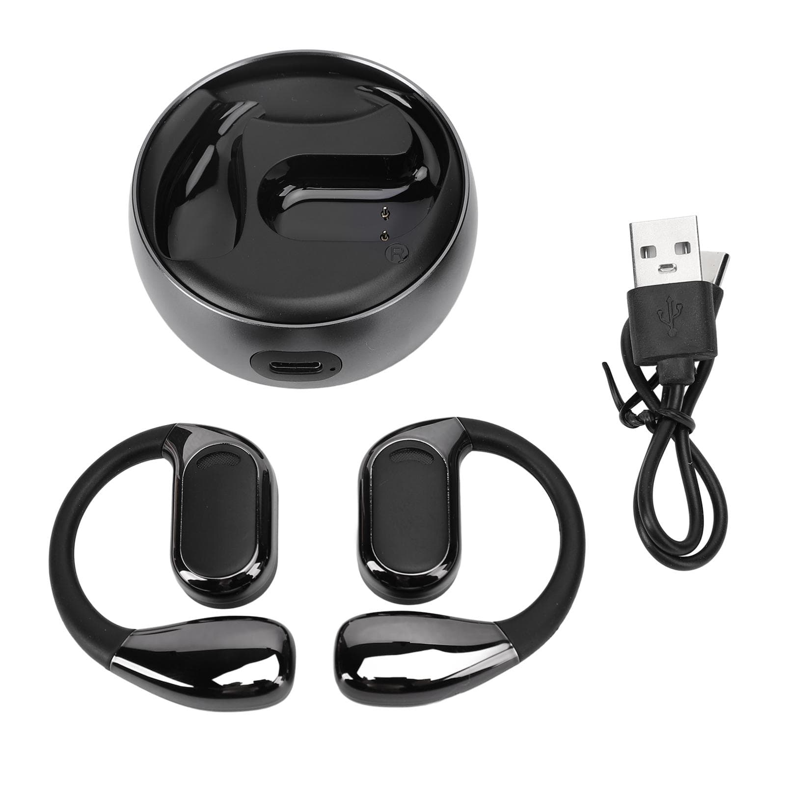 Translation Earphones APP Control Wireless Translation Device Supports 74 Languages 70 Accent for black