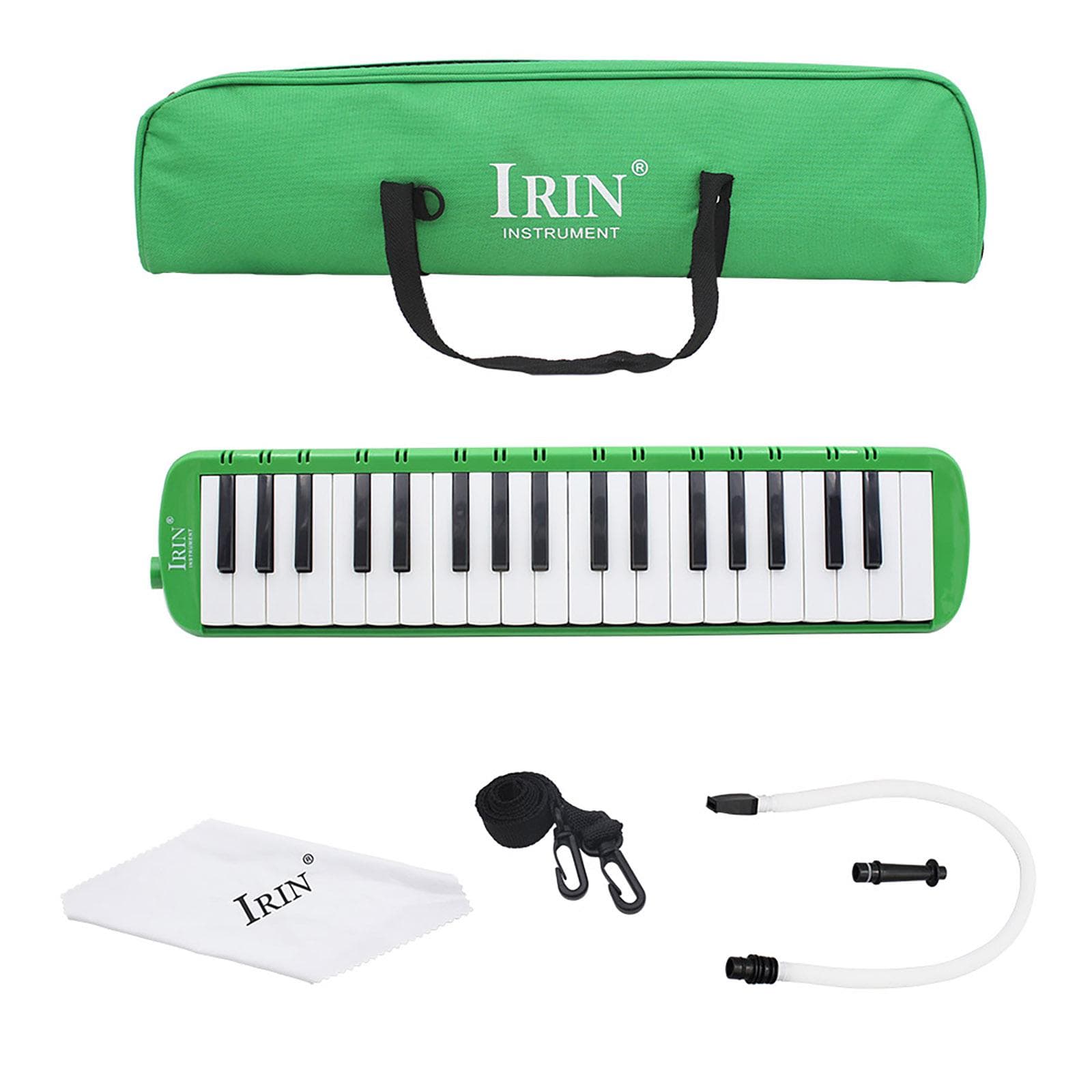 37 Piano Keys Melodica Pianica Musical Instrument with Carrying Bag for Students Beginners Kids 37 keys green