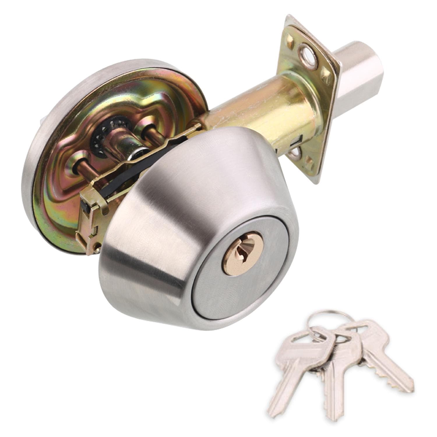 Trknauf Lockset mit 3 Schlsseln Privacy Griff Schlafzimmer Badezimmer silver