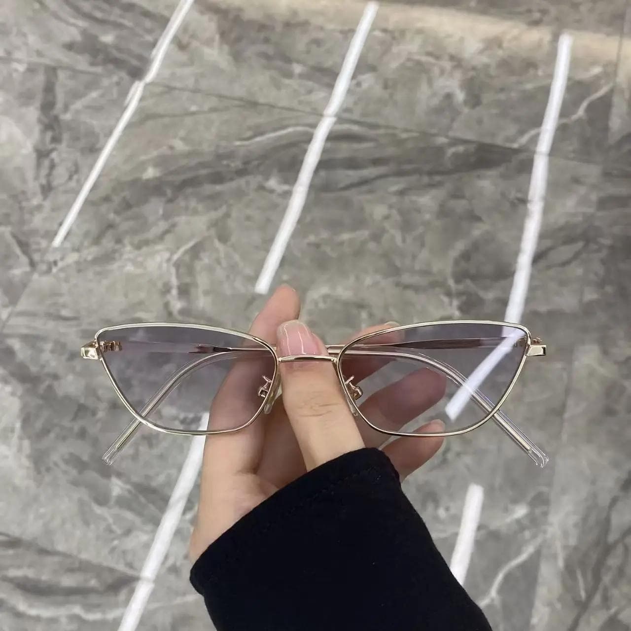 New Triangle Cat Eye Sunglasses Punk UV400 Protection Trendy Unisex Fashion Shades for Men Women
