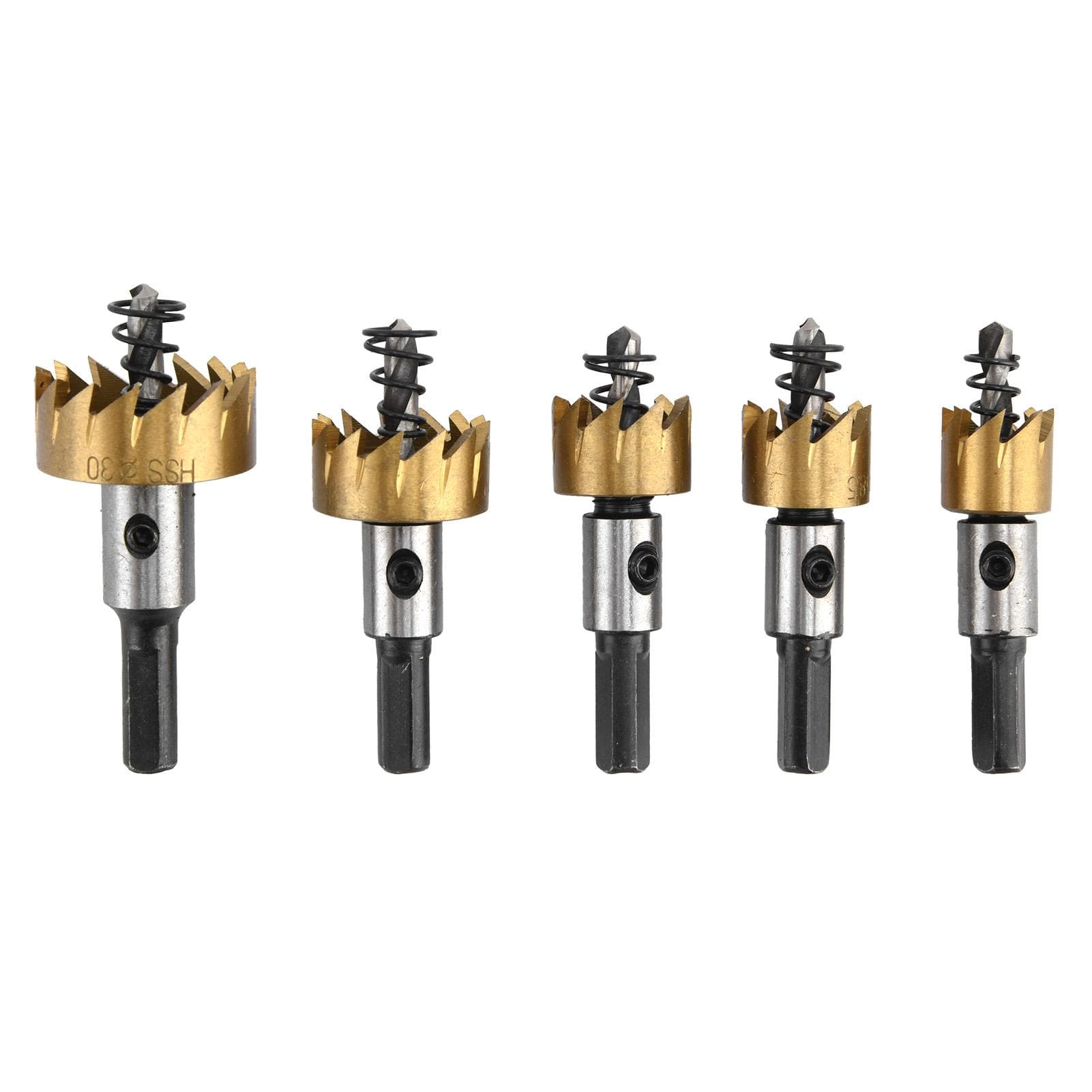 5Pcs Hole Opener Fast Cutting HSS Precise Safer Aluminum Drilling Set for Rubber Plastic Openings