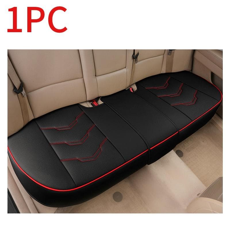 SEAMETAL Ultra Luxury Car Seat Cover Leather Cushion Universal Breathable for Most Suv Car Seat Protection 1pc rear cover black/red